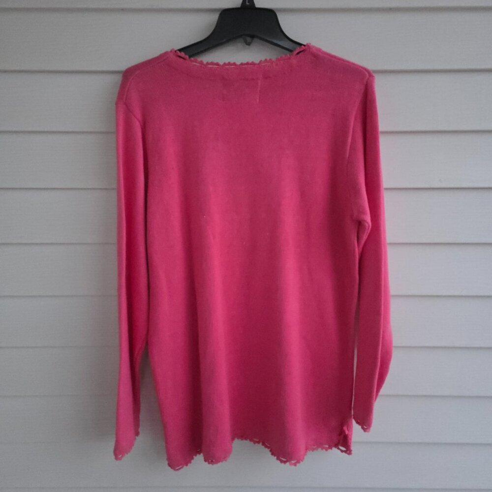 Y2K NWT Pink sequined Butterfly Heart sweater from Quacker Factory - Picture 7 of 7